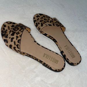 Miss Lola LA Cheetah summer sandal NWOT
